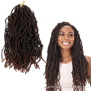 Wholesale Afro Synthetic New locs 18 14 24 36 inches Crochet New Faux Locs Synthetic Hair  Locs With Wrapping Hair Curly Tips